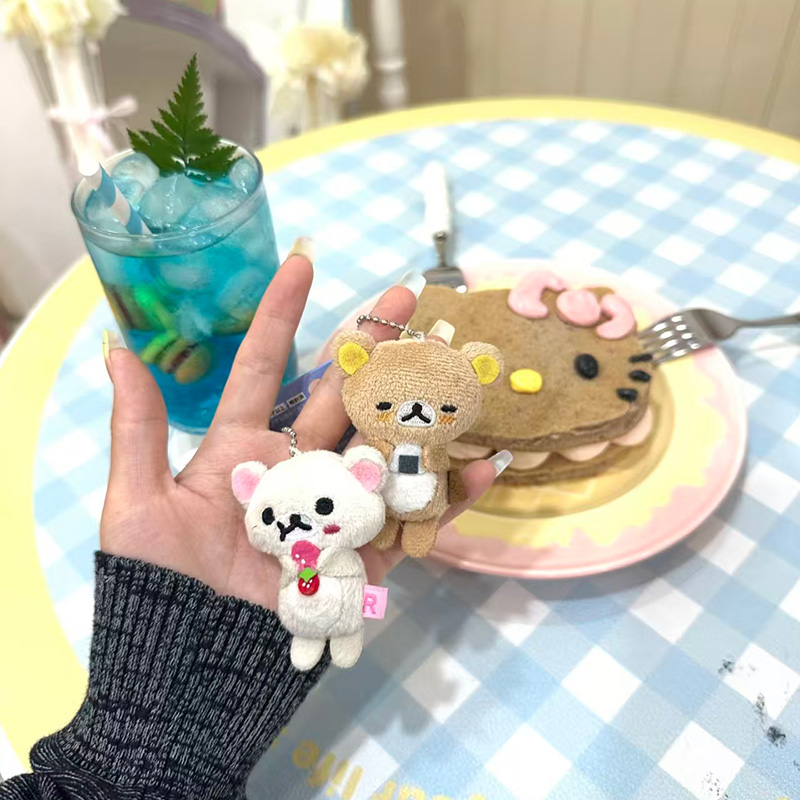 Vintage Collectible Bears - พวงกุญแจตุ๊กตาริลัคคุมะสไตล์วินเทจน่ารัก ตุ๊กตาหมีโบราณ ของตกแต่งกระเป๋า การ์ตูนคาวาอี้ สำหรับสะสม ใช้ในชีวิตประจำวัน