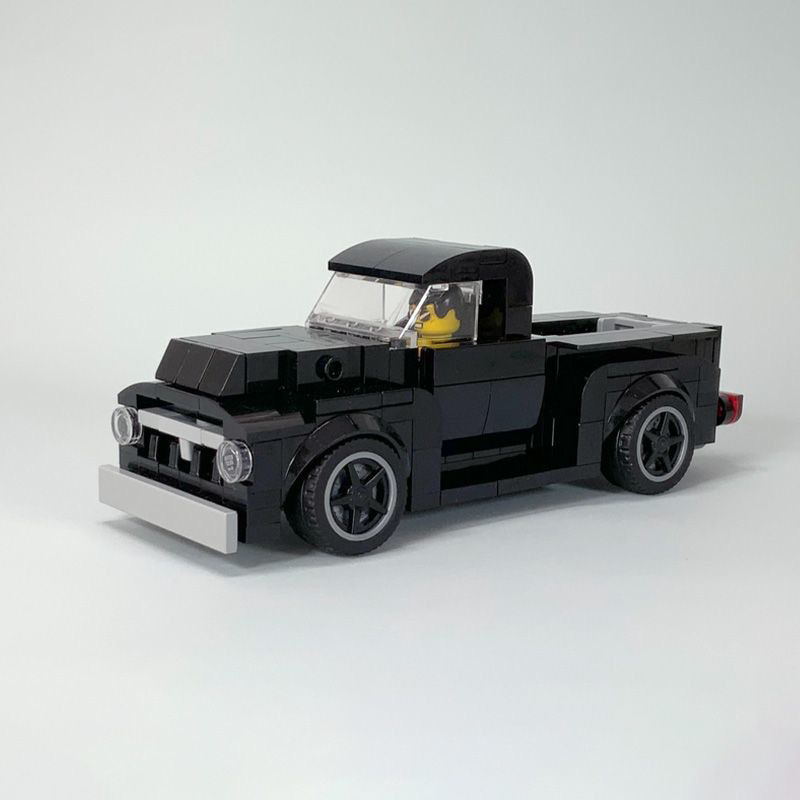 Vintage Collectible Trucks - รถกระบะวินเทจสไตล์อเมริกันคลาสสิก F-100 โมเดล MOC แบบย้อนยุคสำหรับประกอบ สะสม