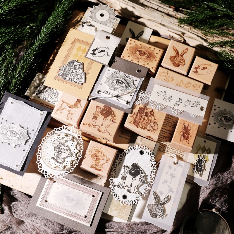 แสตมป์ยางลายไม้รูปสัตว์ ดอกไม้ - Vintage Collectible Stamps บทวิจารณ์และราคา