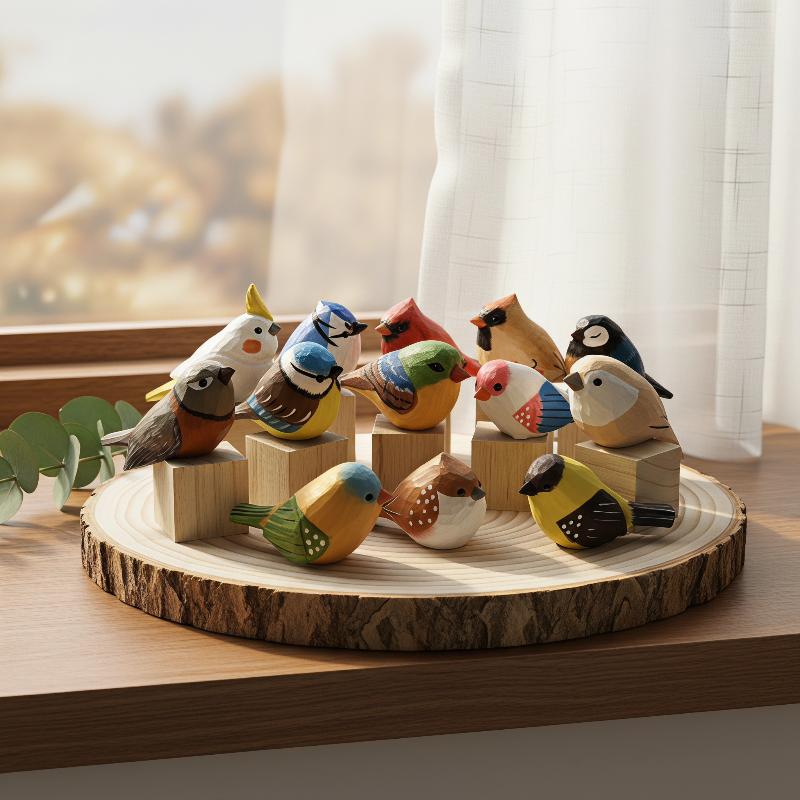 ตุ๊กตานกไม้แกะสลักน่ารัก สีสัน - Vintage Collectibles Store บทวิจารณ์และราคา