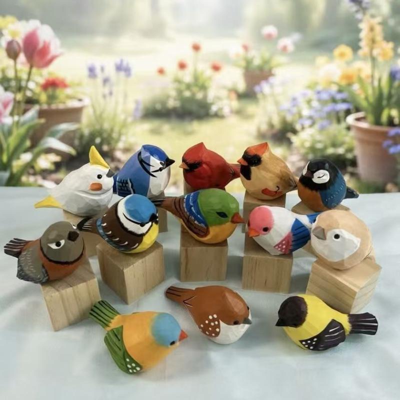 ตุ๊กตานกไม้แกะสลักน่ารัก สีสัน - Vintage Collectibles Store บทวิจารณ์และราคา
